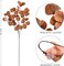 6 Fall Artificial Eucalyptus Stems Long Silver Dollar Leaves Fake Silk Eucalyptus Leaf Branches for Indoor Home Autumn Festival Thanksgiving Decor (Dark Brown)